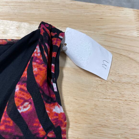 Fuzzi NWOT Abito Ruched Sleeveless A-Line Dress Passion V-Neck Faux Wrap S/M - Picture 5 of 9